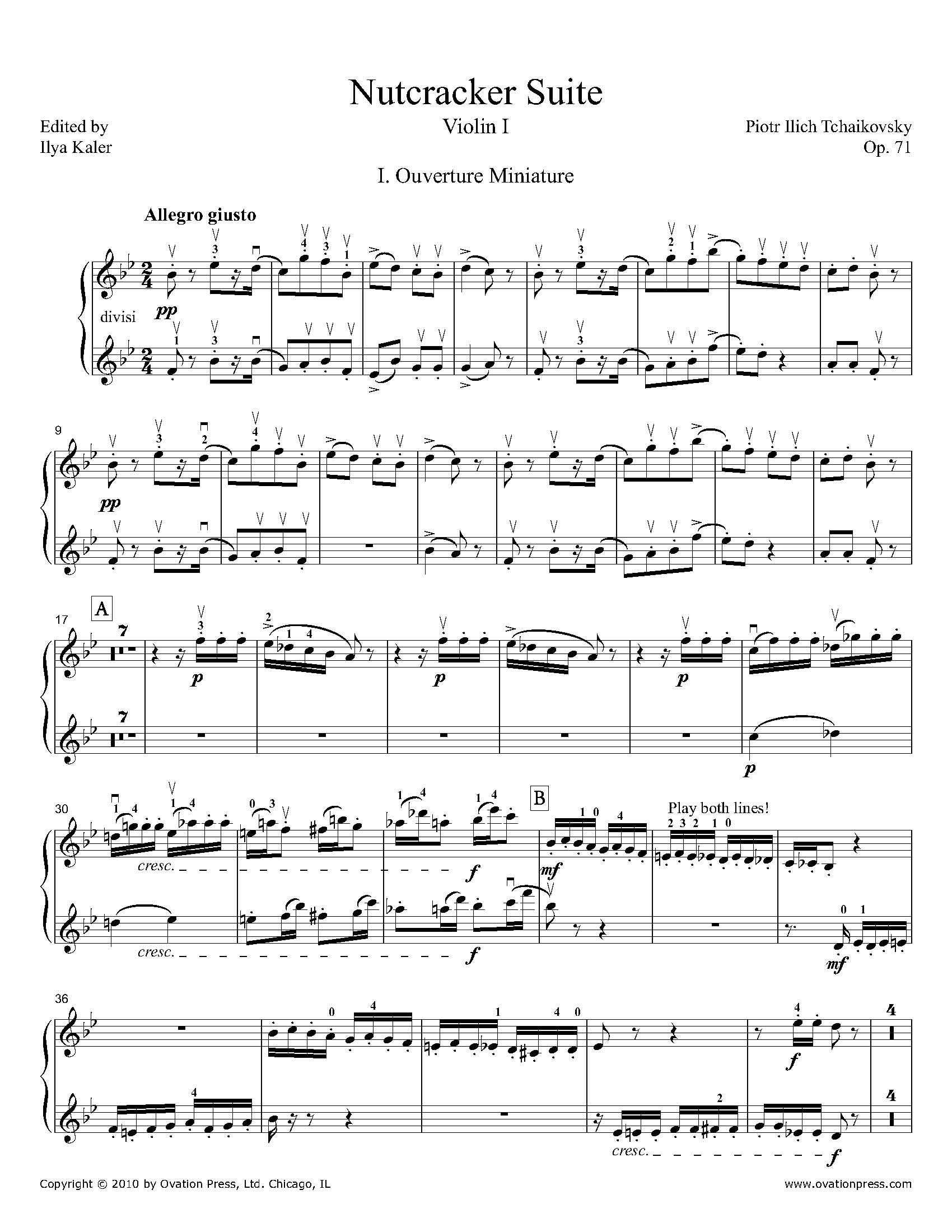 Nutcracker　Violin　I　Ilya　Suite　by　Part　Tchaikovsky　Kaler