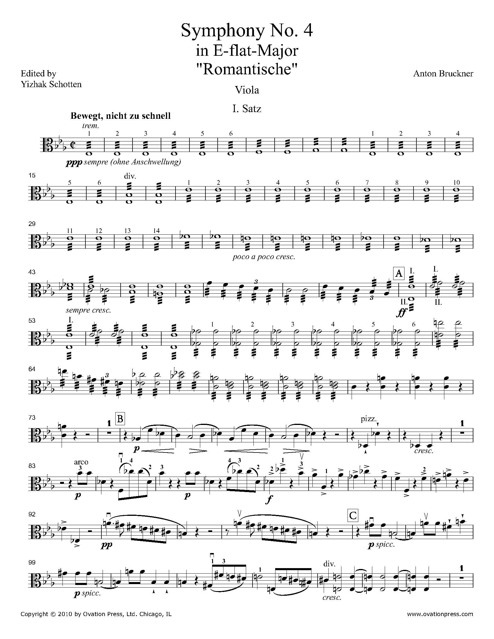 Part　by　Yizhak　Symphony　Bruckner　Viola　No.　Schotten