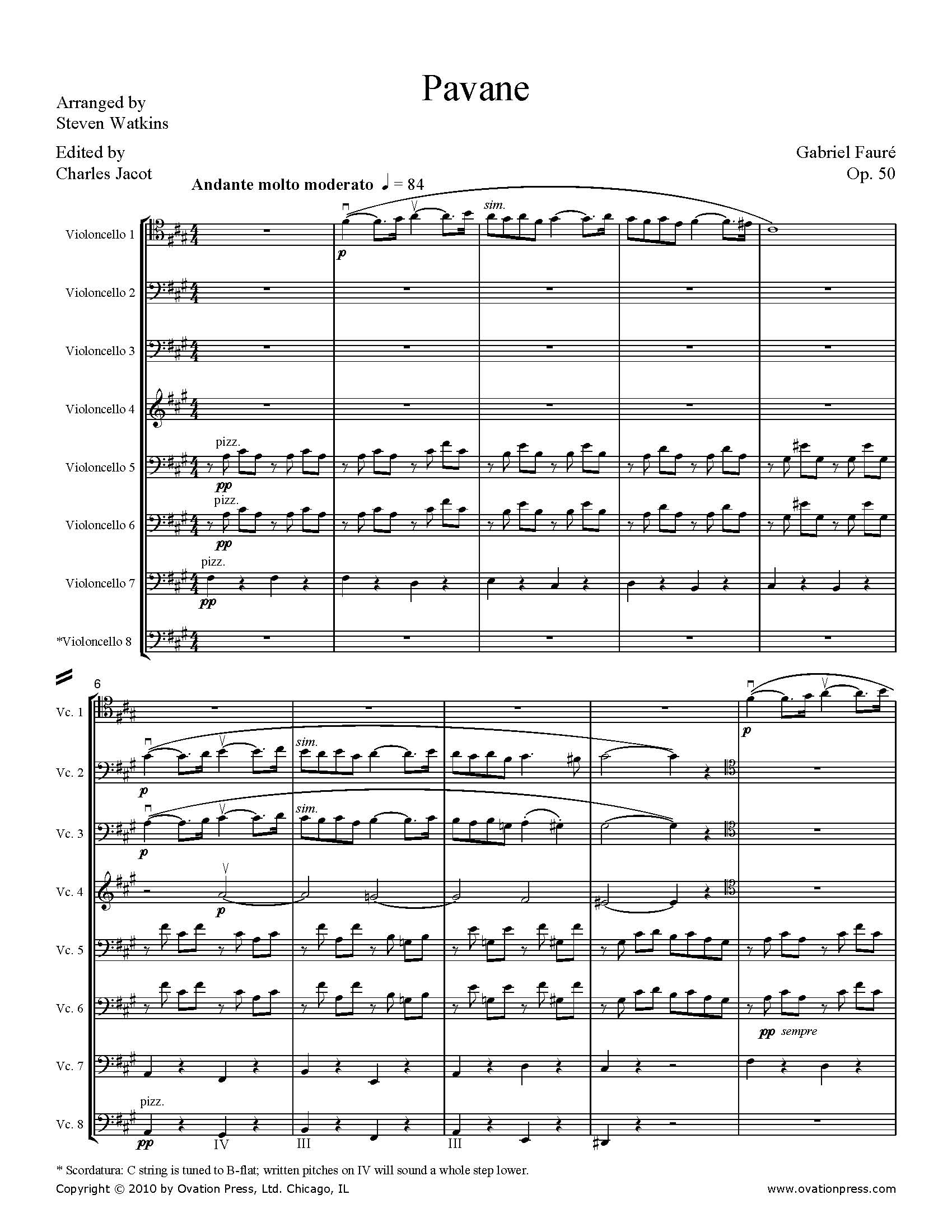 Pavane for Cello Octet Score and Parts Vcl. 1 8
