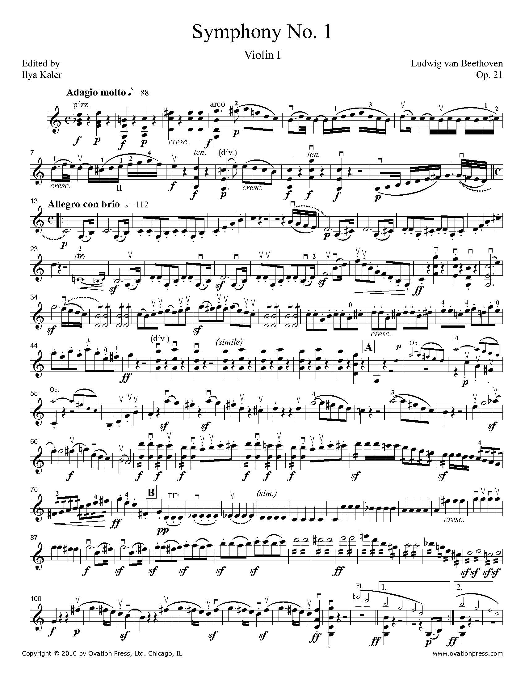 Symphony No. 1 Violin I