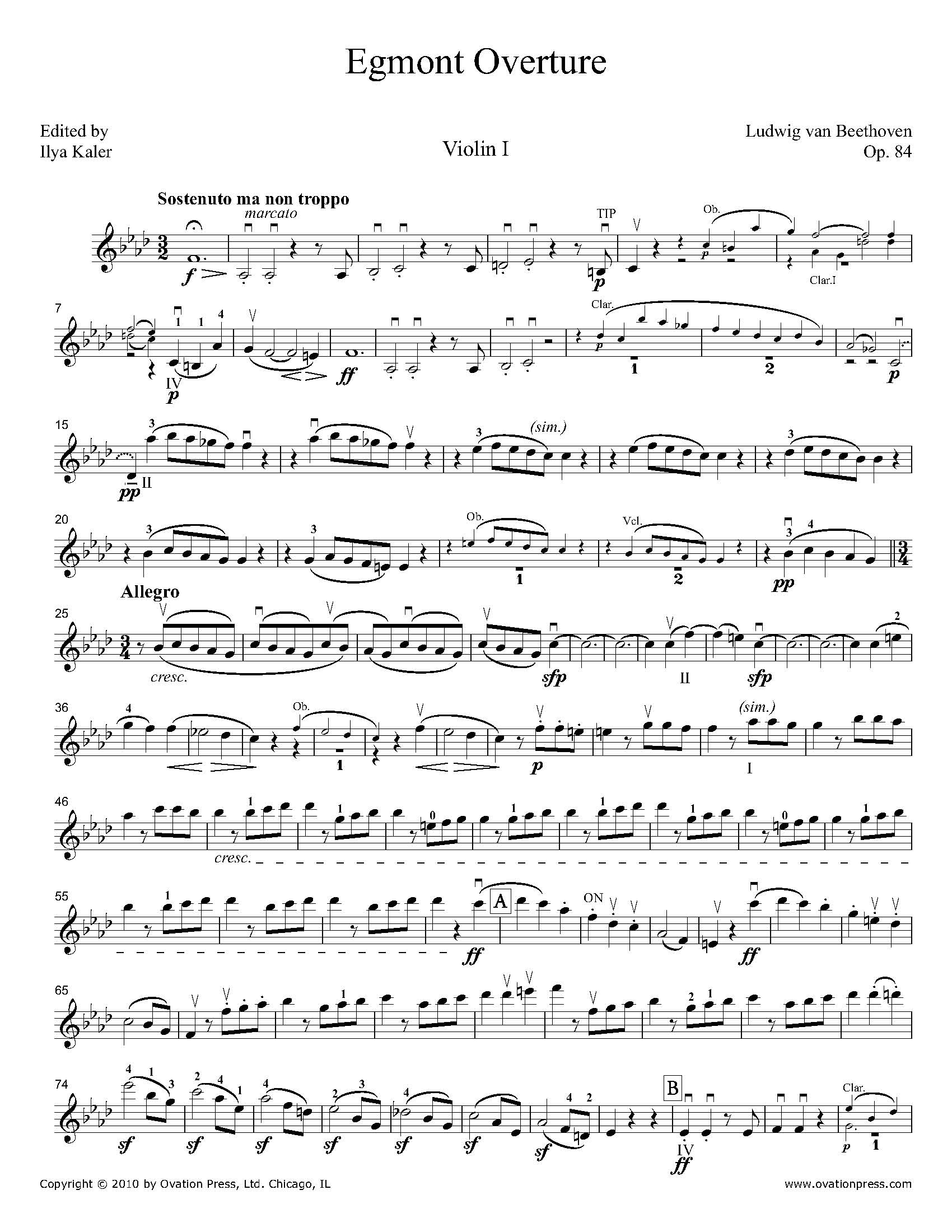 egmont overture cello sheet music