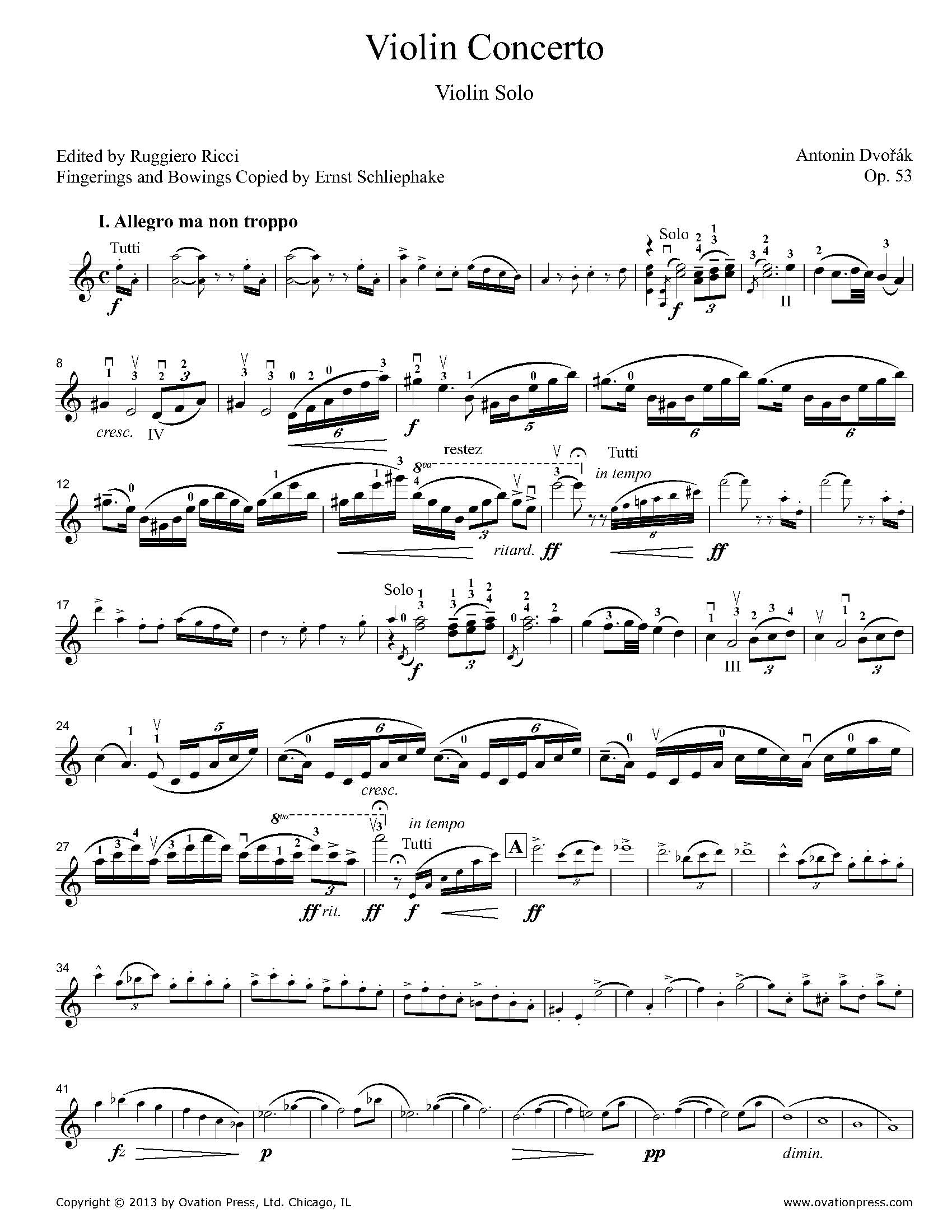 Dvořák Violin Concerto Op. 53