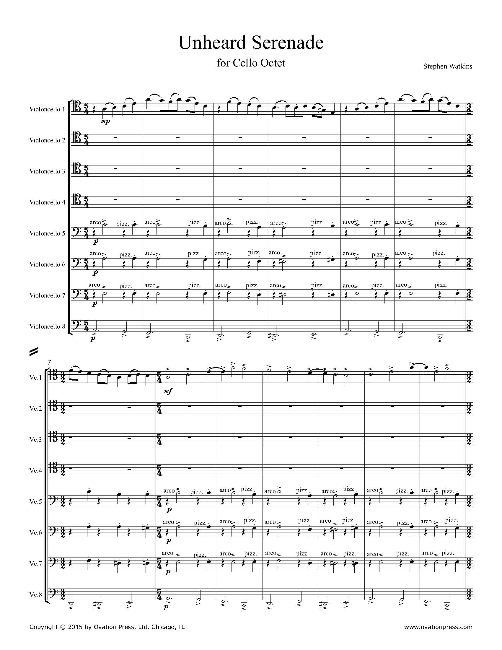 Unheard Serenade (for Cello Octet)