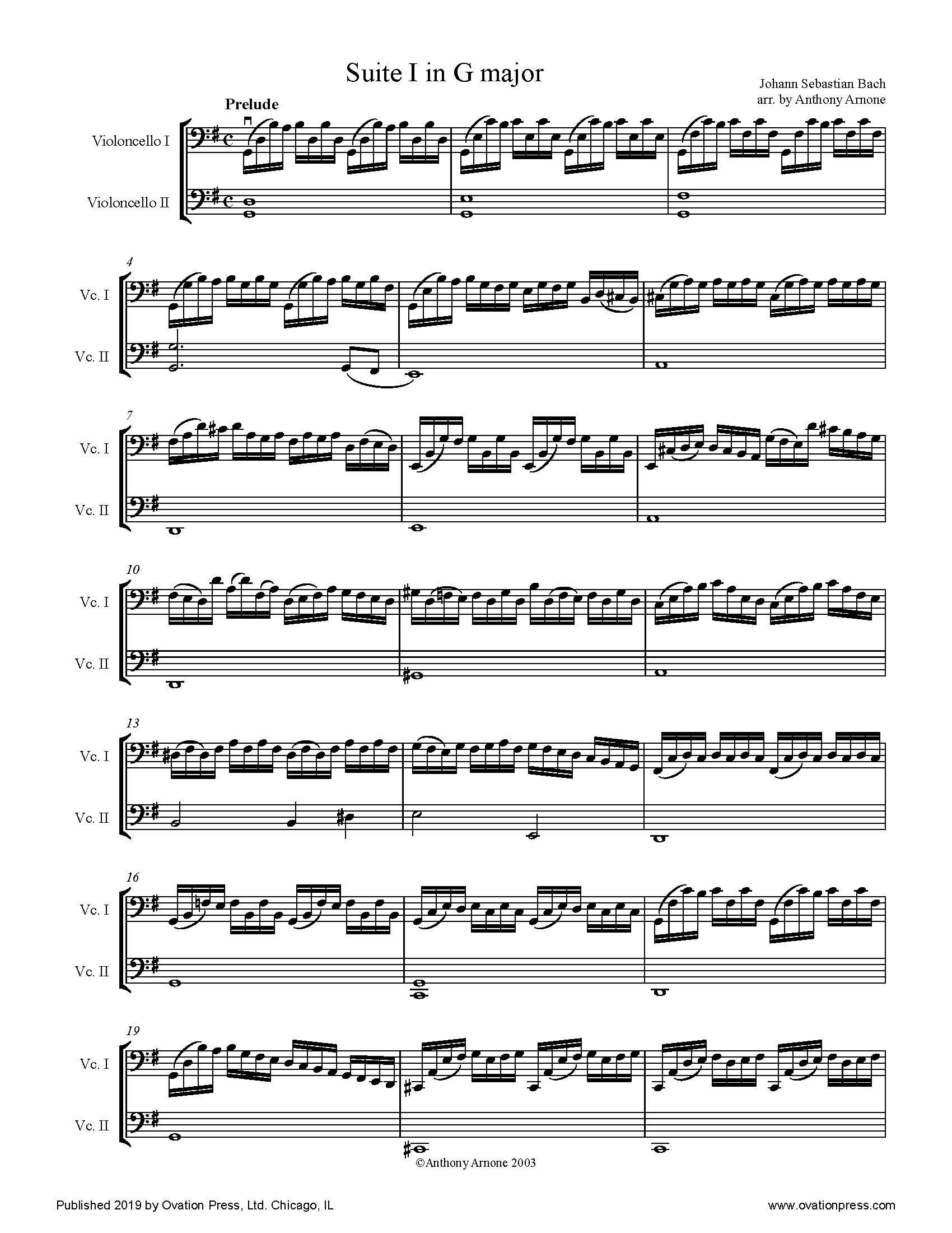 Bach Cello Suites I-VI (for Two Cellos)