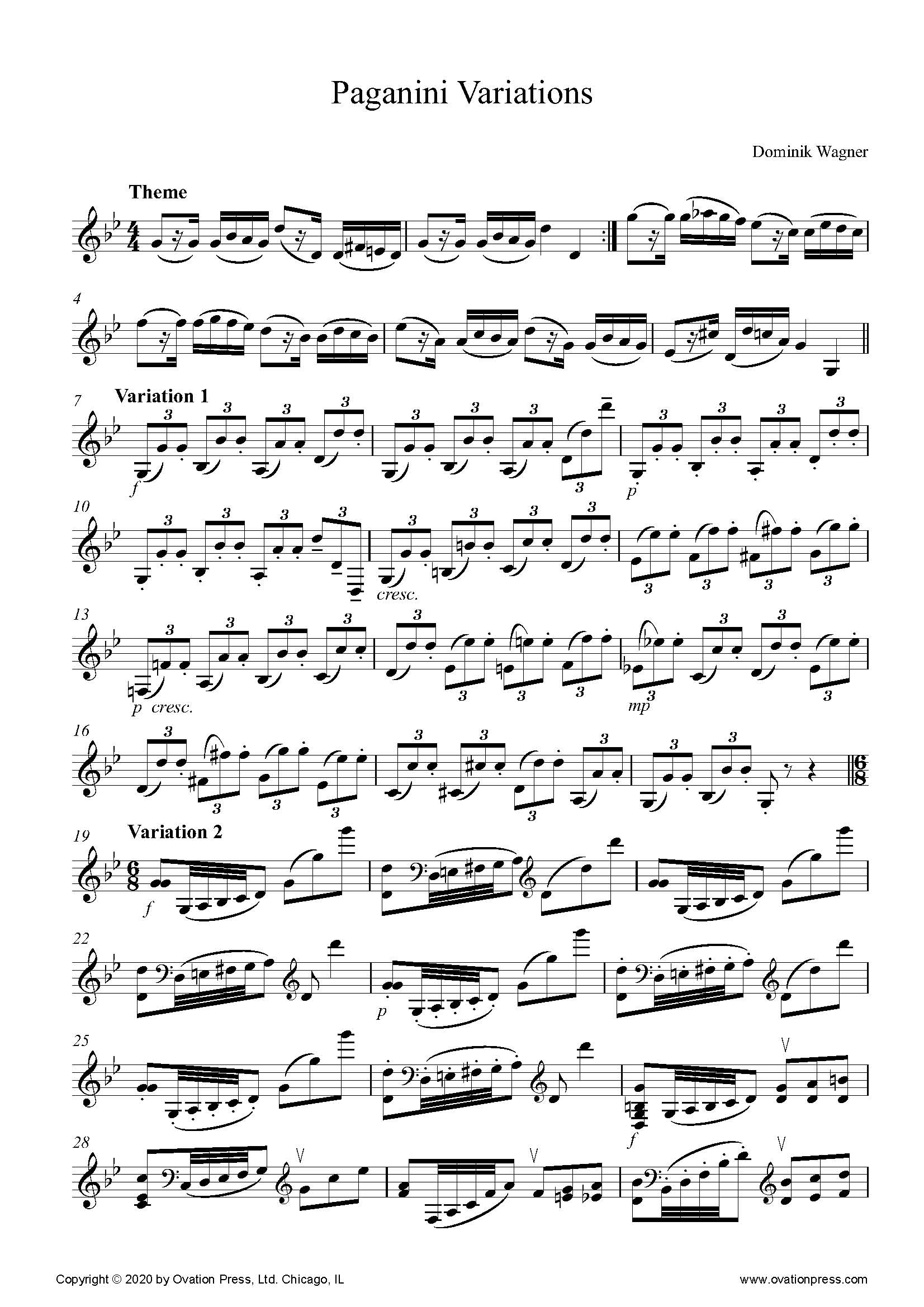 Paganini Variations for Bass