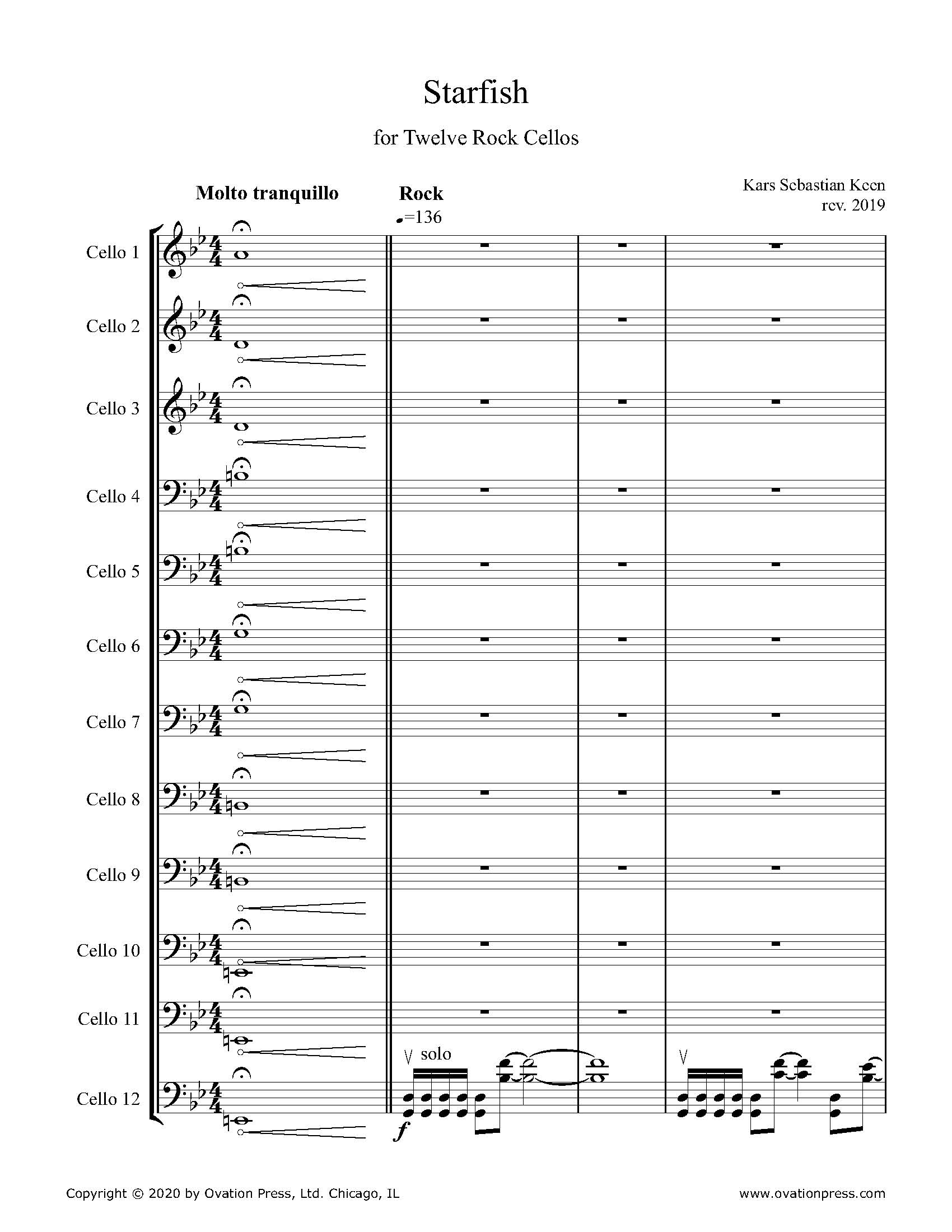 Starfish (for Twelve Rock Cellos) - Keen