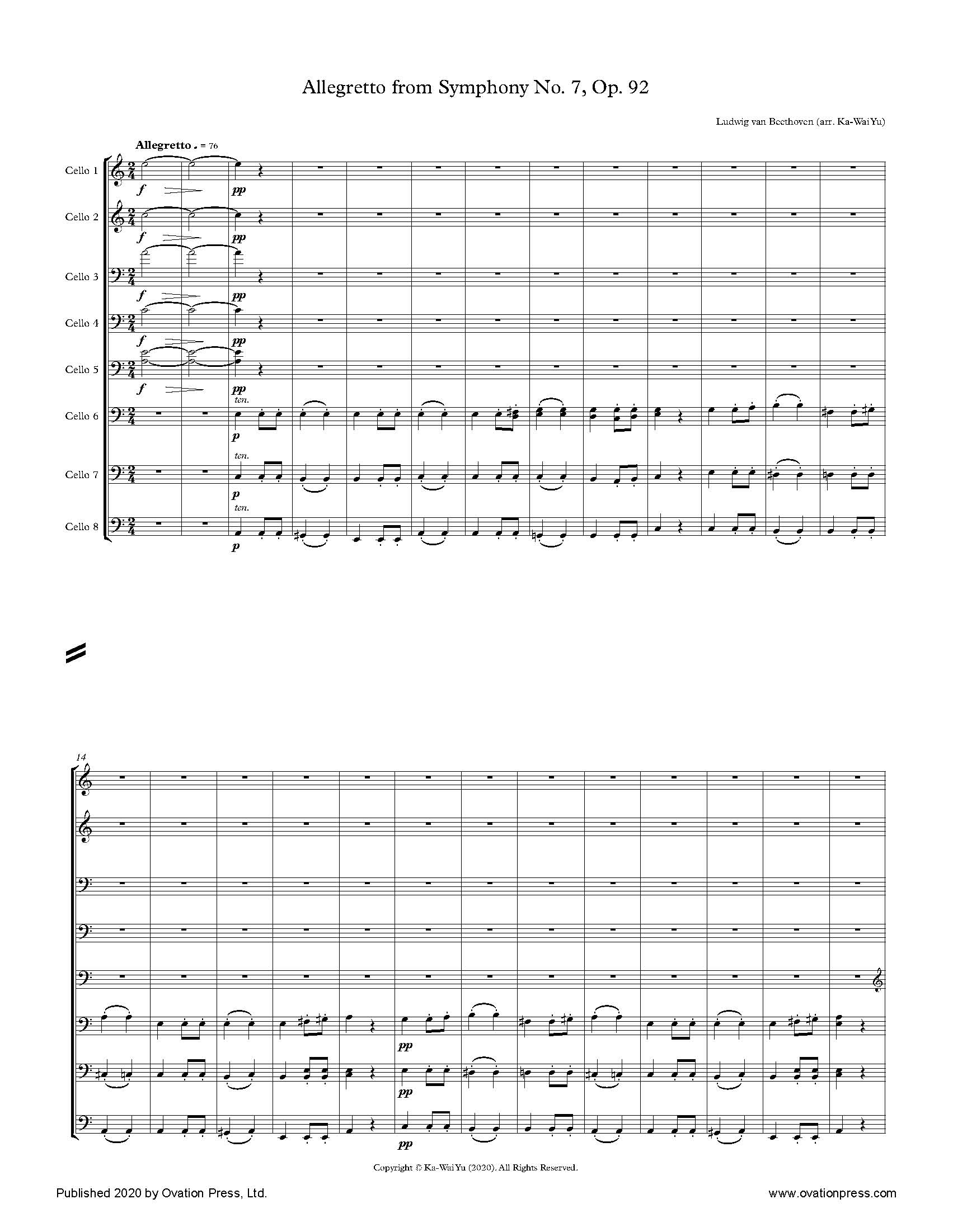 Beethoven Symphony No. 7 (for Cello Octet) - Allegretto