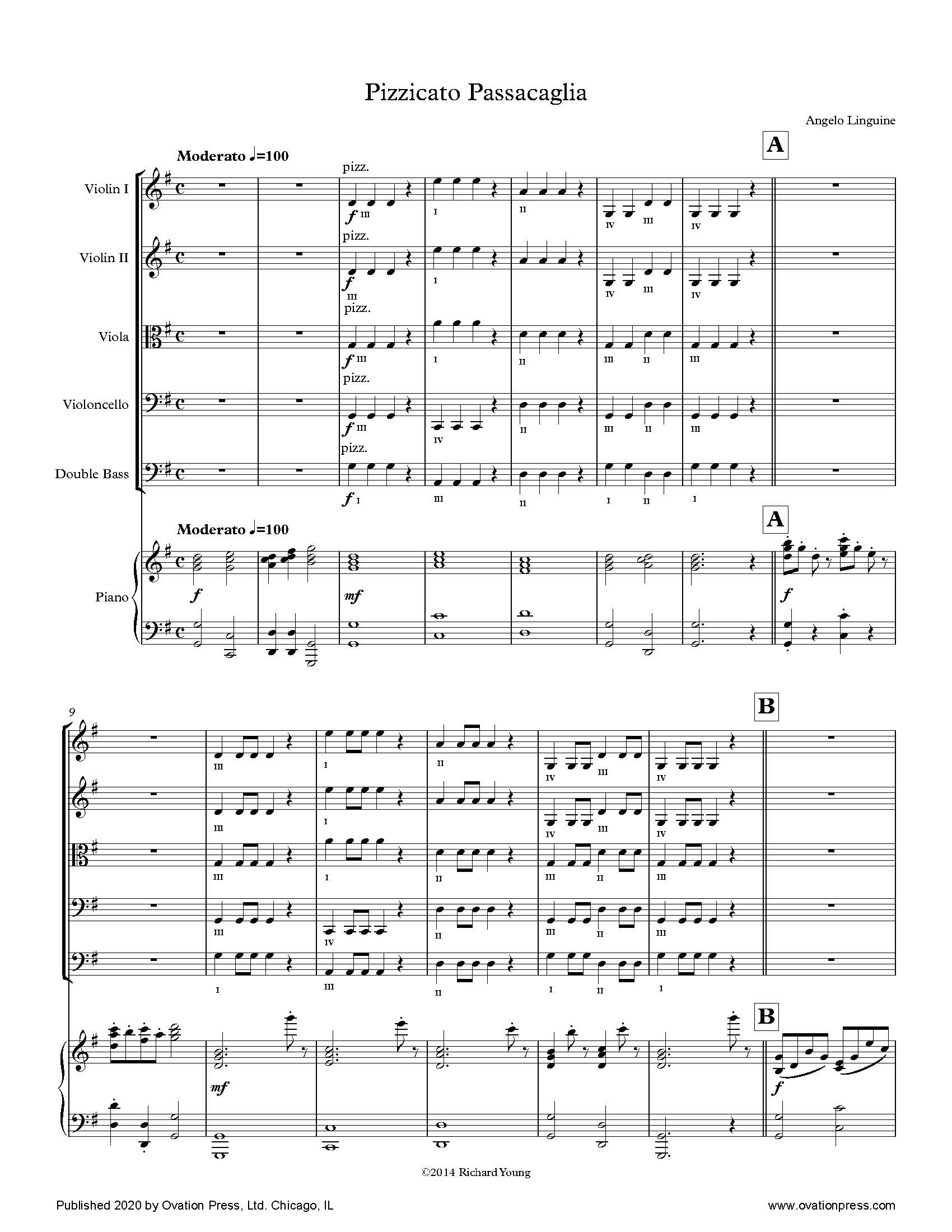 Linguine Pizzicato Passacaglia (for Elementary String Orchestra)