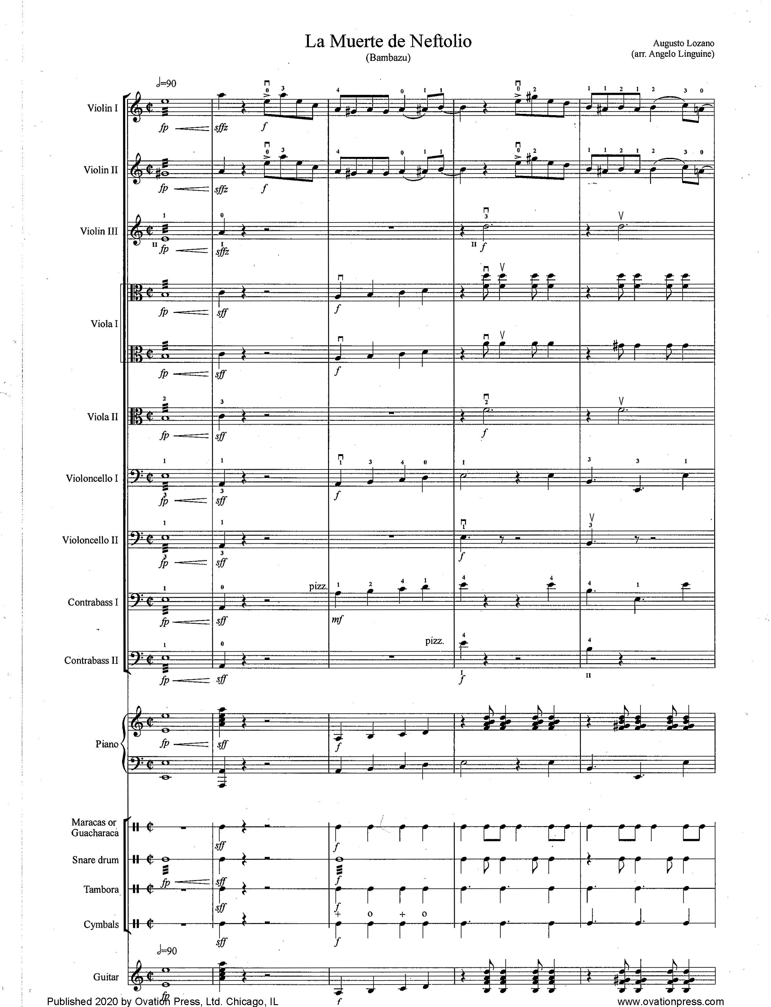 Lozano La Muerte de Neftolio (for Intermediate String Orchestra)