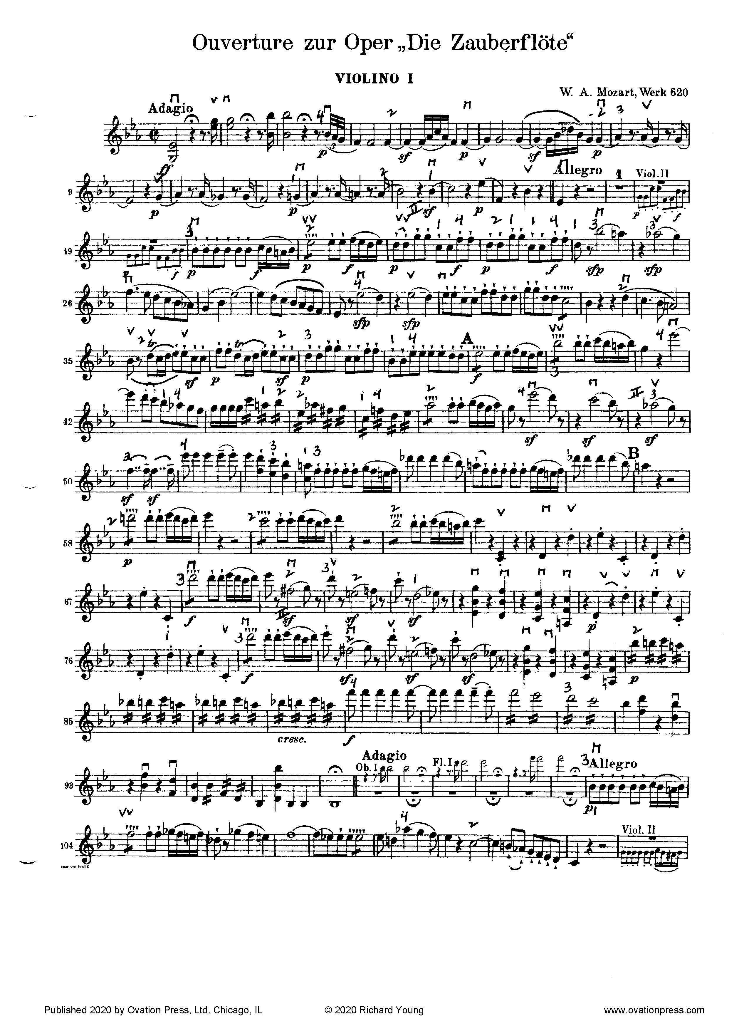 Mozart, Magic Flute Overture (for Advanced Orchestra)