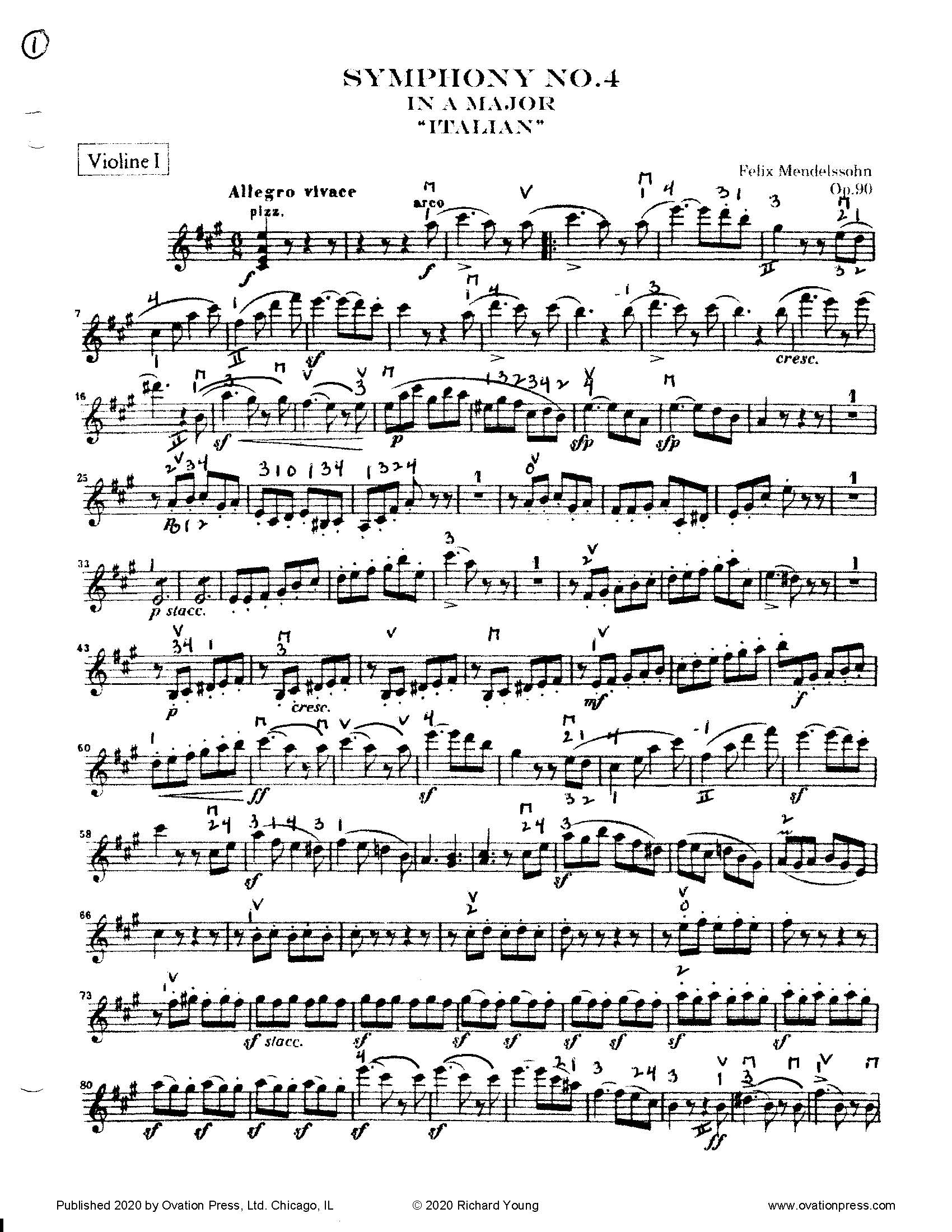 Mendelssohn Symphony No. 4 (for Advanced Orchestra)